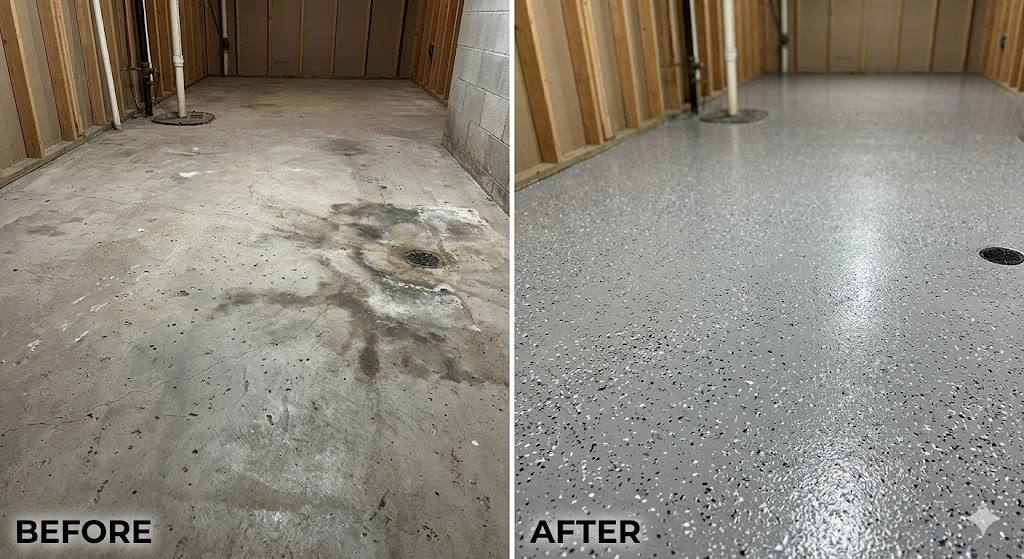 Basement floor epoxy coating