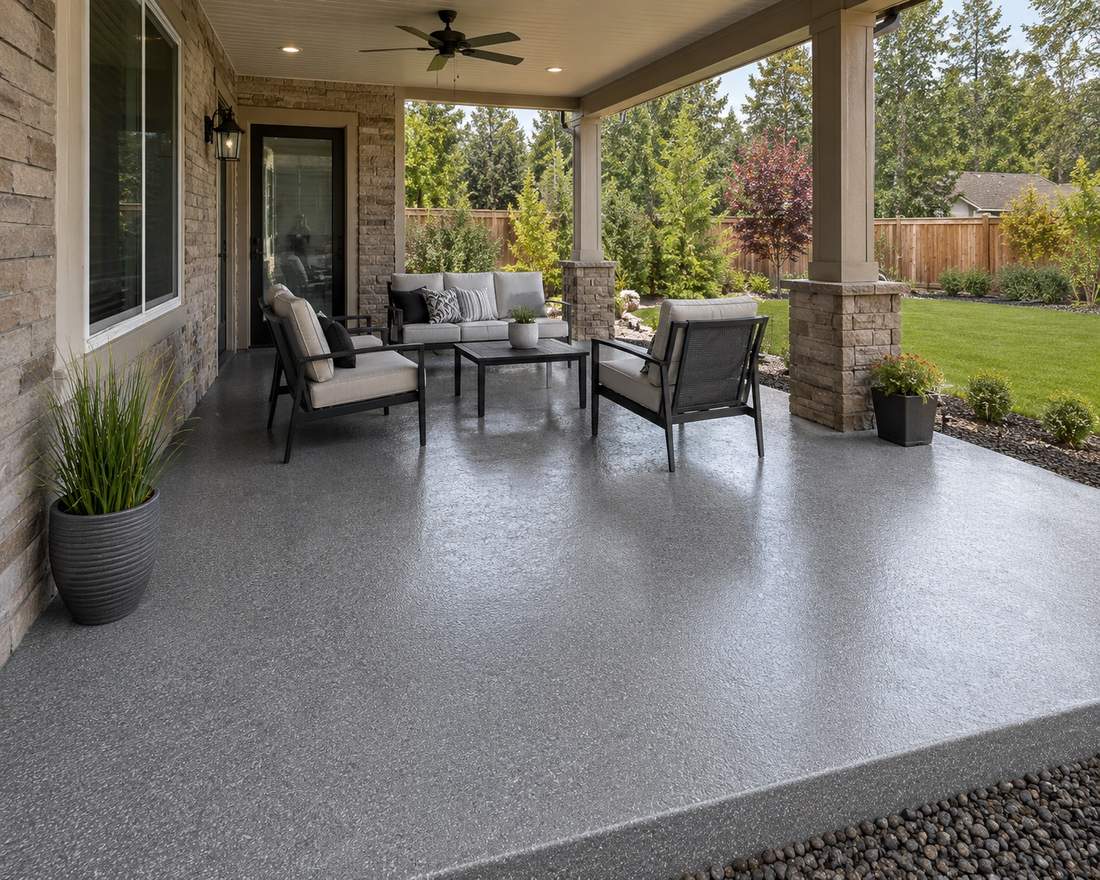 Concrete coating patio deck